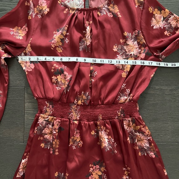 EverNew Shona shirred waist midi satin dress SZ 10 - Picture 7 of 12